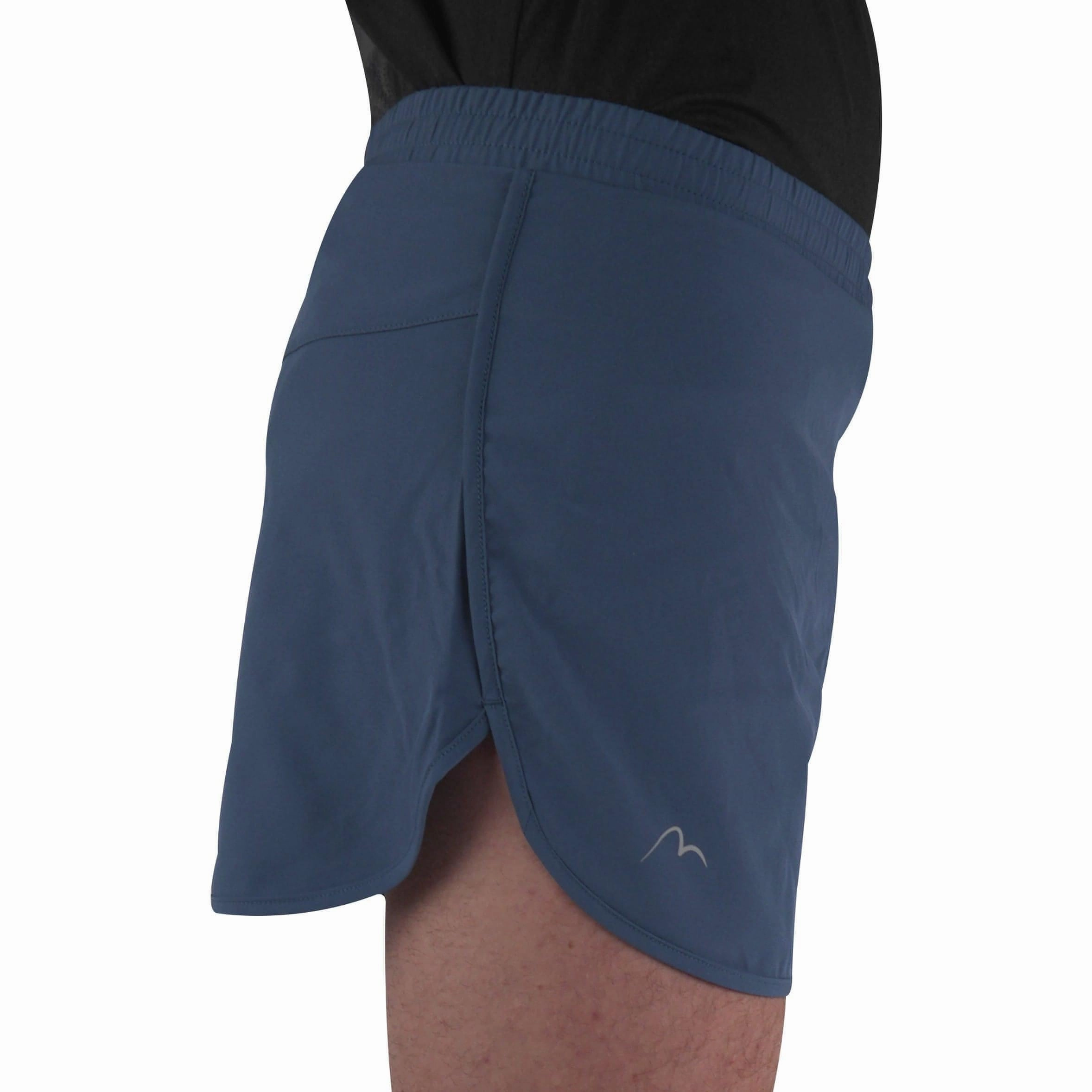 Soft Texture low - rise More Mile Racer Split Mens Running Shorts - Blue