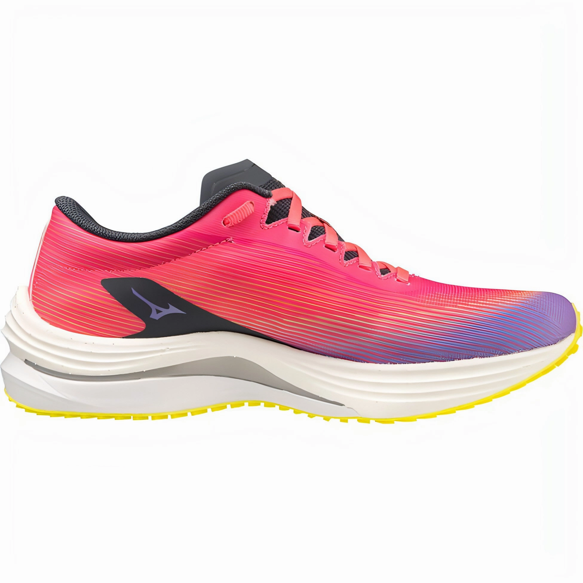 Layered Traction Grid Shock   Absorbing Mizuno Wave Rebellion Flash Womens Running Shoes - Pink