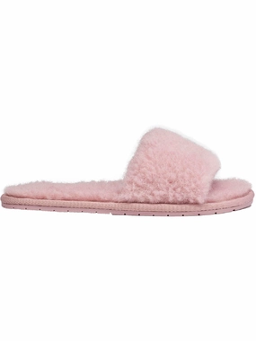 Carmen Womens Faux Shearling Wool Blend Slide Slippers Flexible
