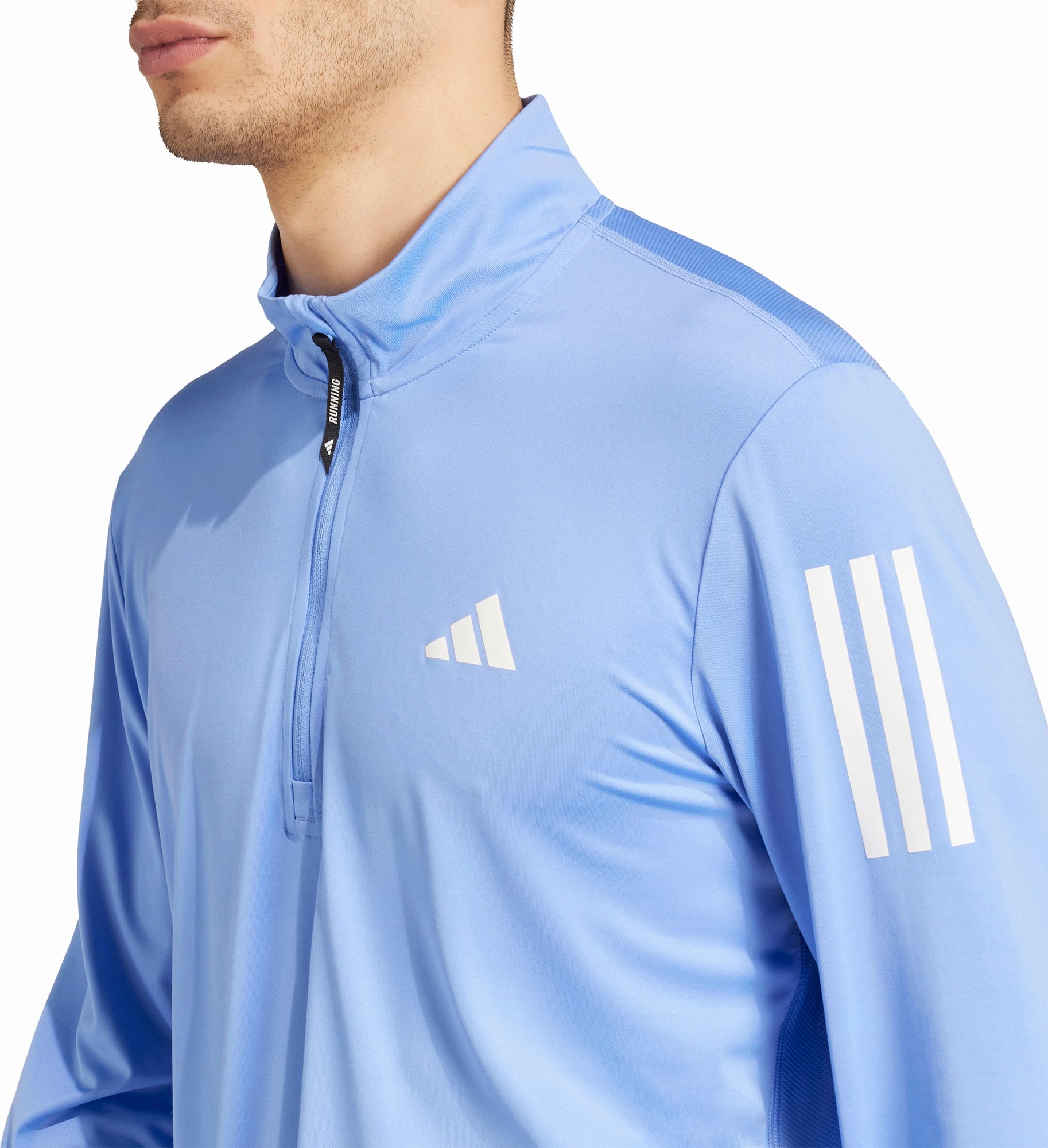 adidas Own The Run Half Zip Long Sleeve Mens Running Top - Blue street