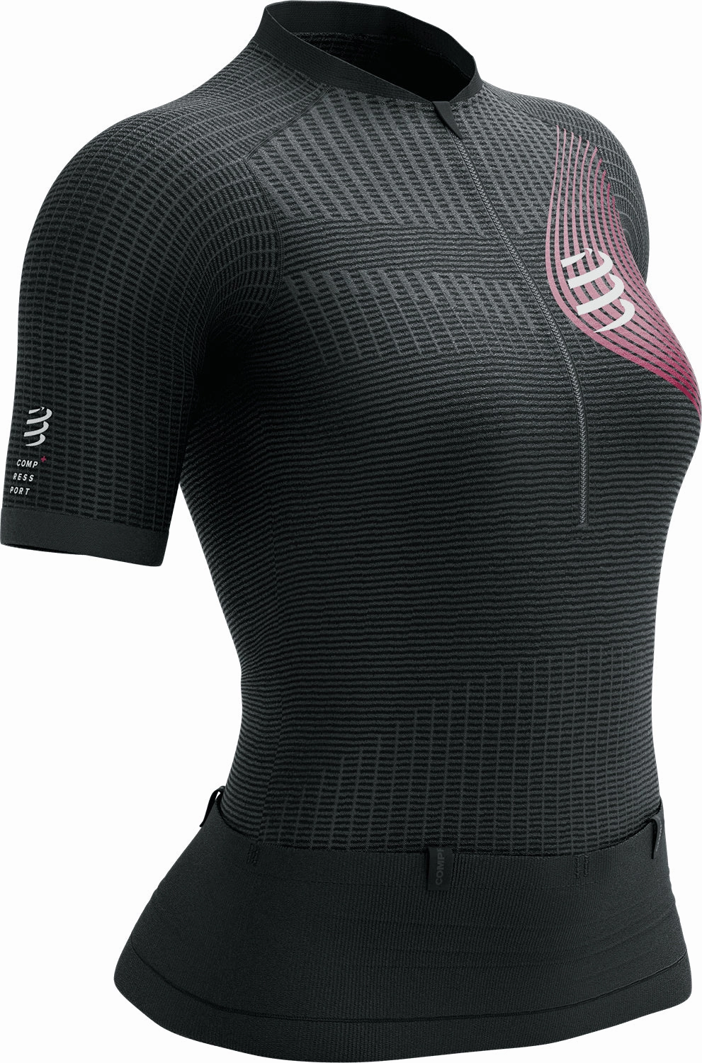 Everyday Top Compressport Trail Postural Half Zip Short Sleeve Womens Running Top - Black