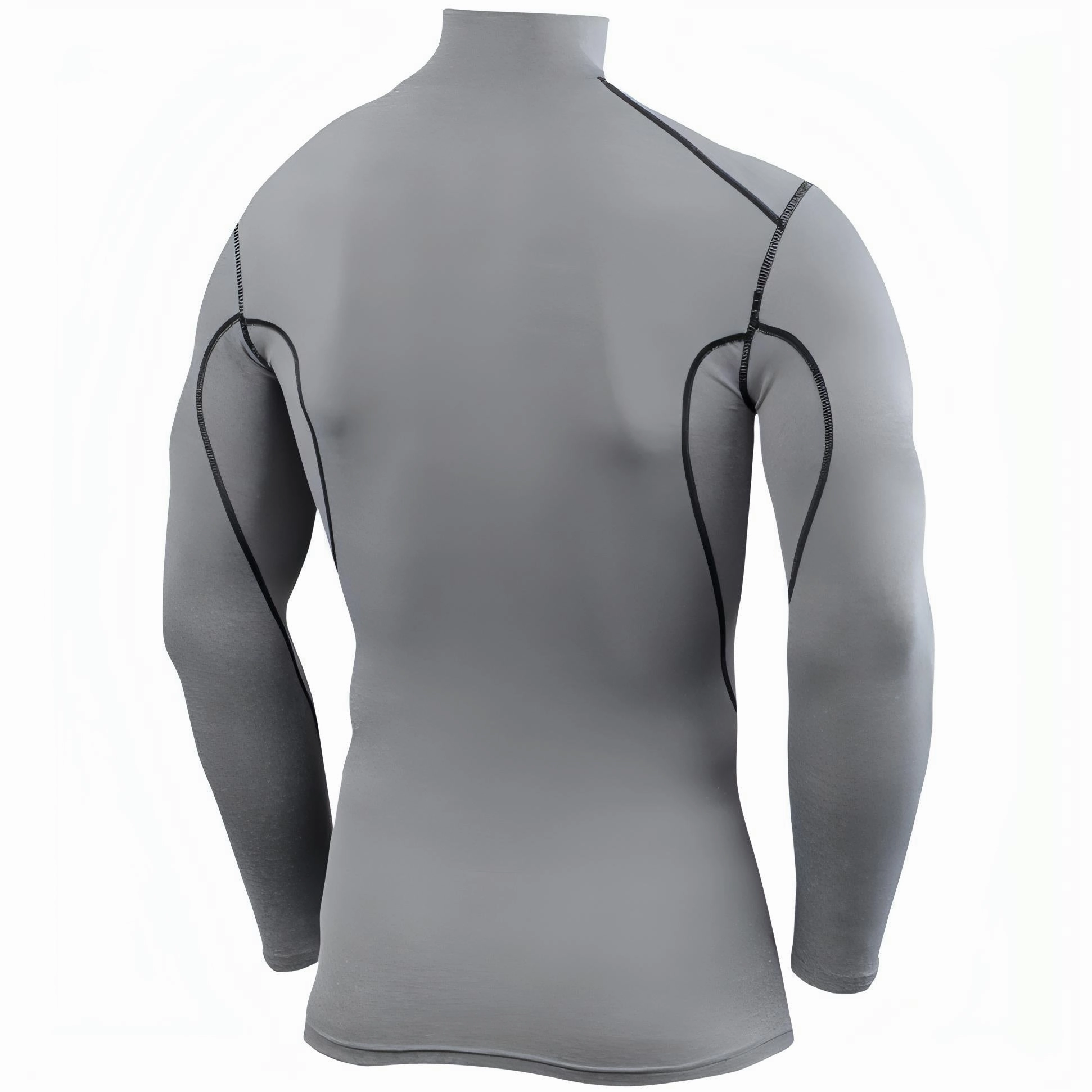 TCA Pro Performance Long Sleeve Mock Junior Compression Top - Grey heeled