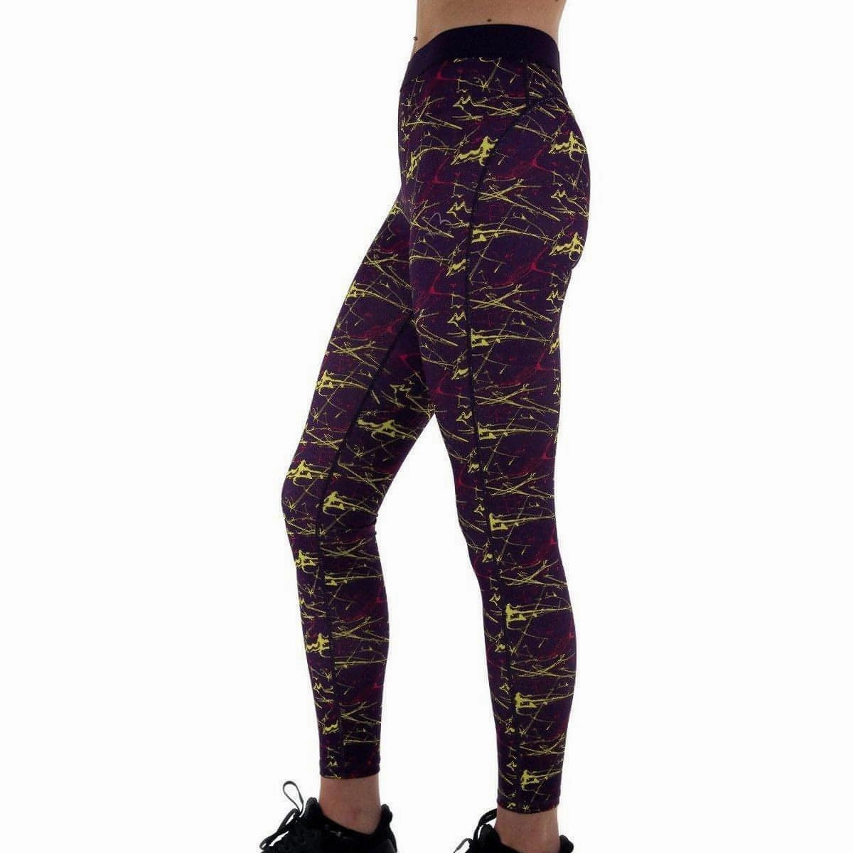 Eco Friendly For Men More Mile Go For It Printed Womens Long Running Tights - Purple