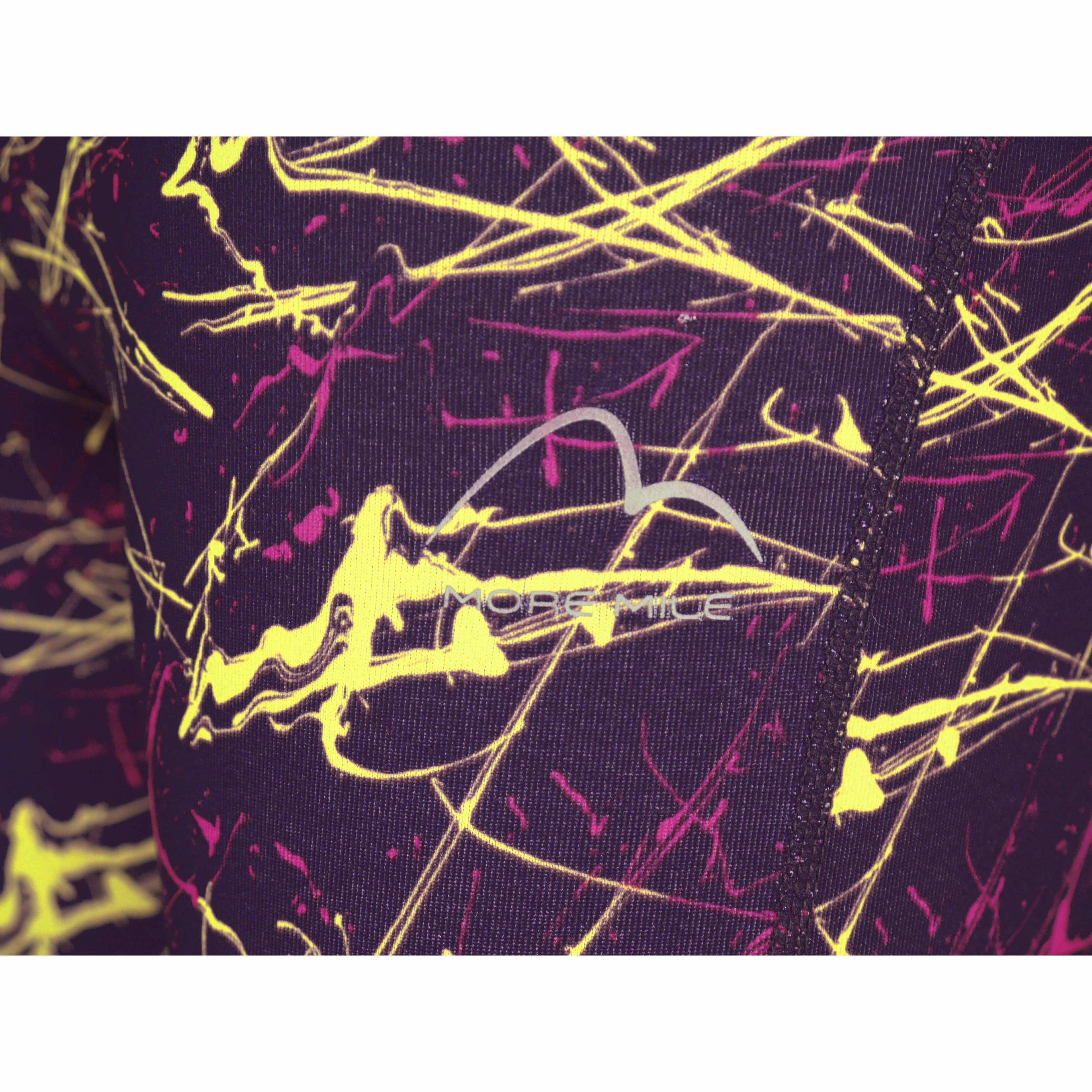 Summer Wear Fade Resistant Sweat Wicking Lining More Mile Go For It Printed Womens Long Running Tights - Purple