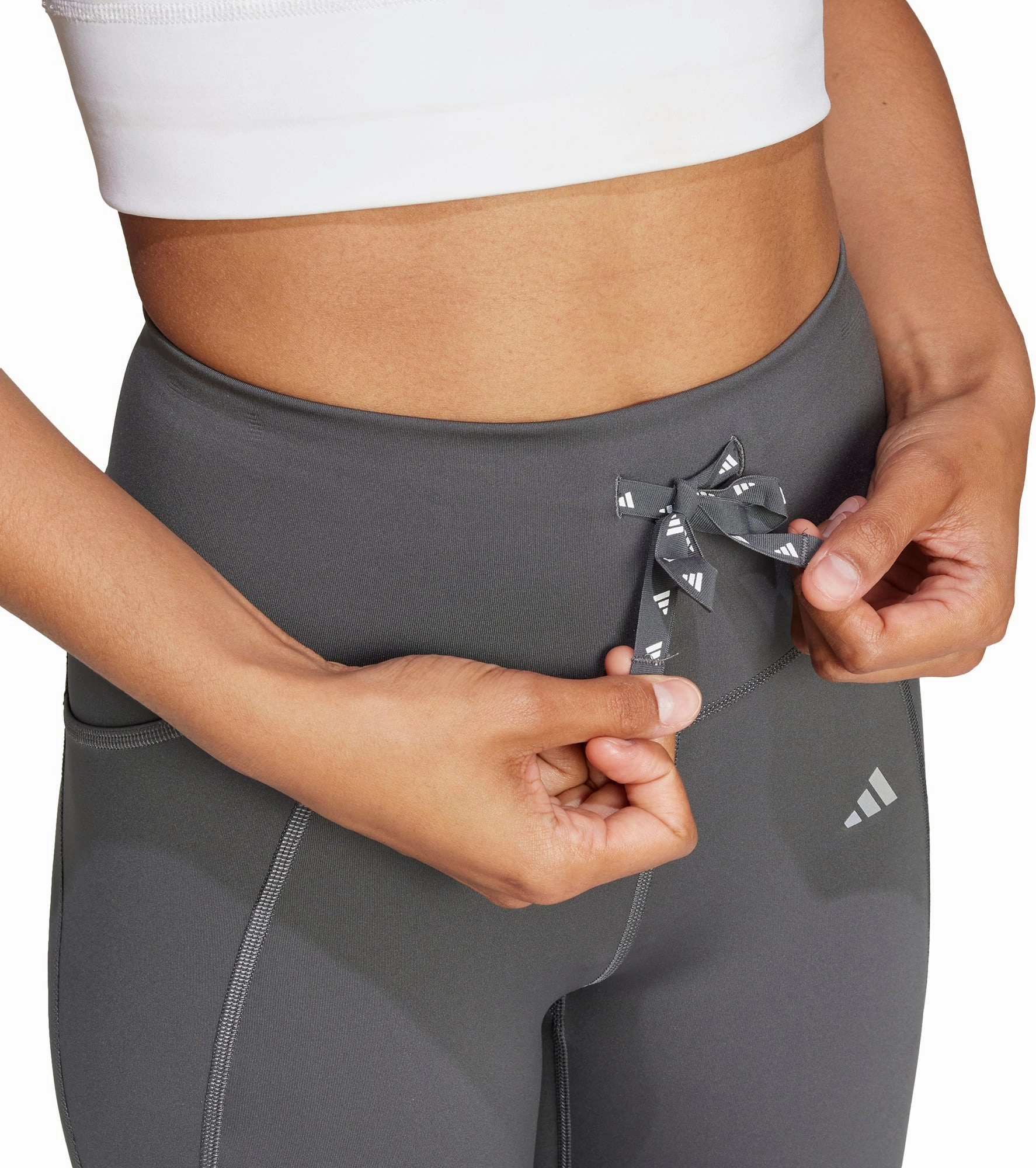 adidas Essentials Womens Long Running Tights - Grey Winter Sports For Men Cozy Fit