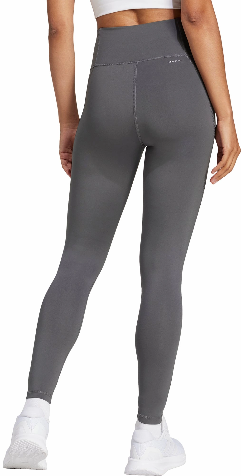 adidas Essentials Womens Long Running Tights - Grey Moisture Wicking All Ages High Waist Unisex Style