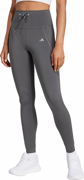 adidas Essentials Womens Long Running Tights - Grey For Teens Stretch Fit