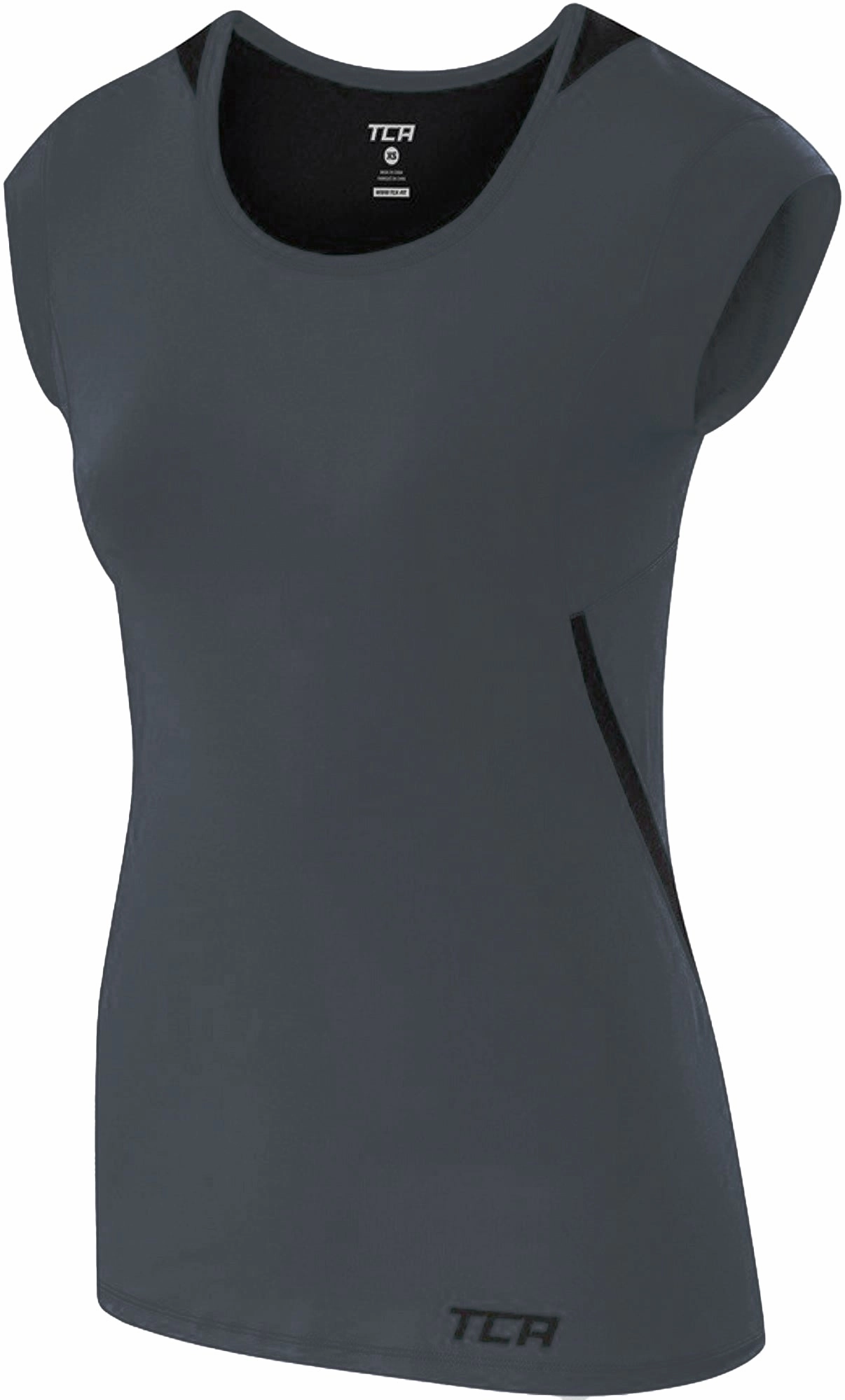 TCA Tech Lightweight Cap Short Sleeve Womens Running Top - Grey Comfort Fit