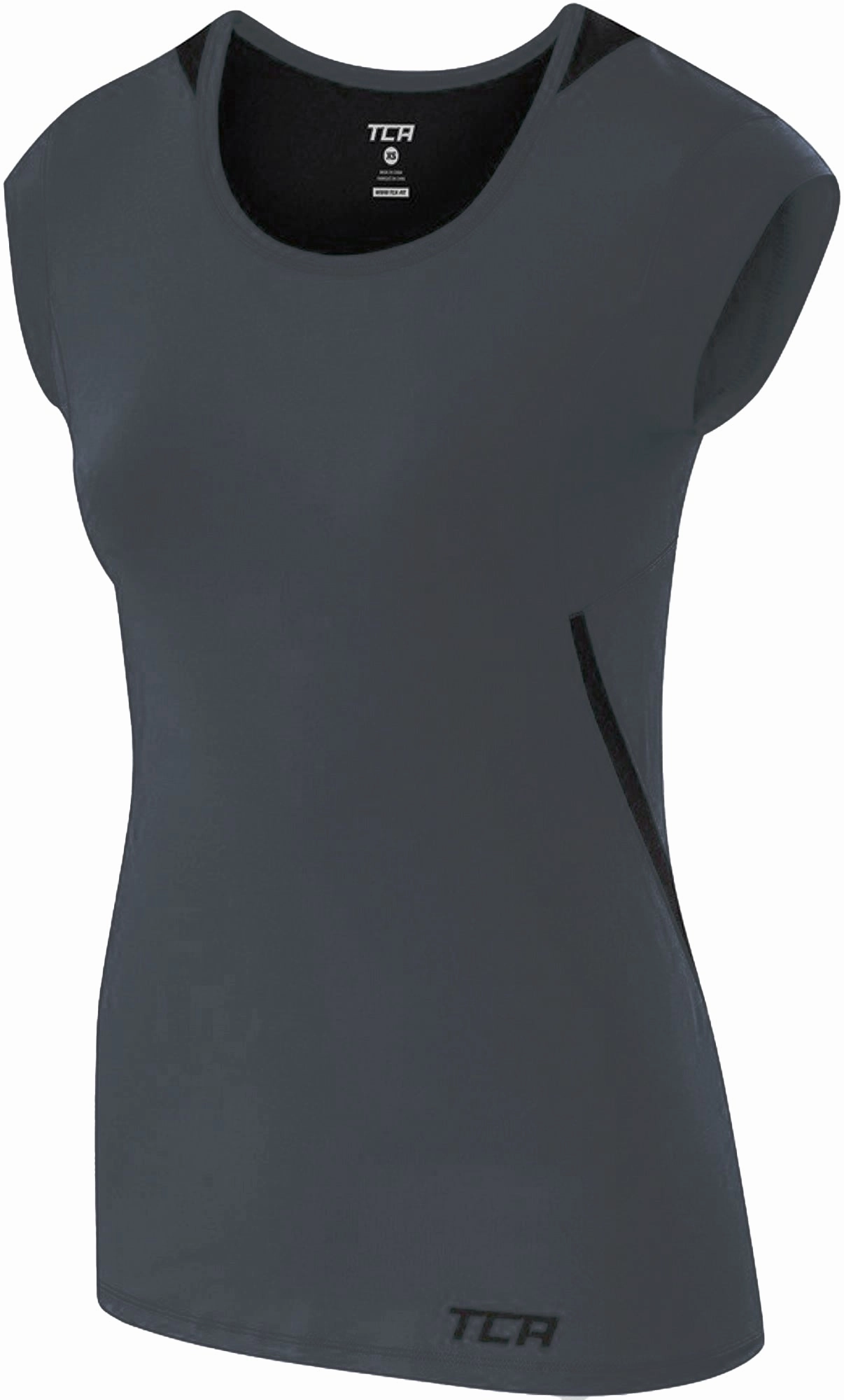 Quick Drying cyber monday TCA Tech Lightweight Cap Short Sleeve Womens Running Top - Grey