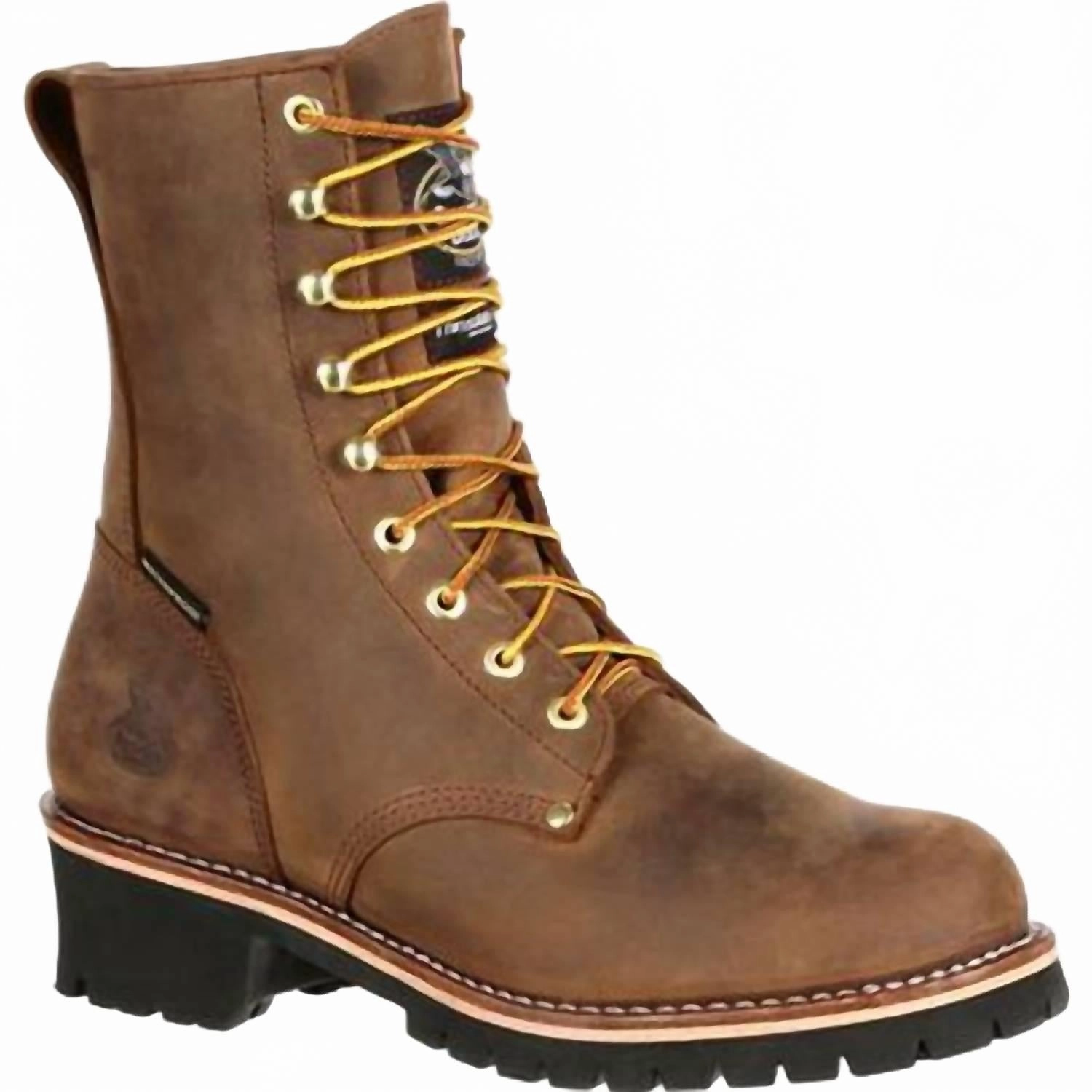 Zip   Up Design Steel Toe Waterproof 400G Insulated Logger Work Boot In Brown