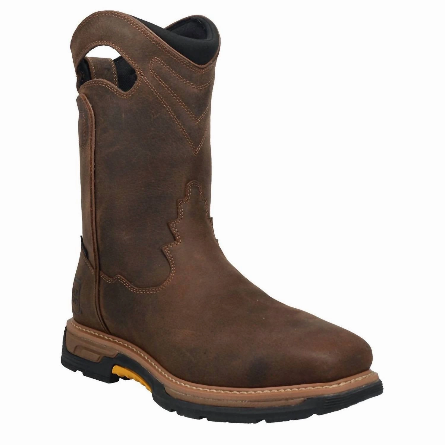 Men's Thunderhead Waterproof Work Boots In Brown Fleece Soft