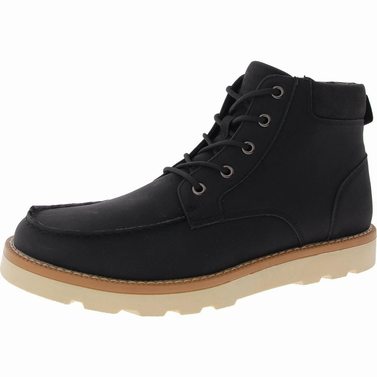 Clifton Mens Faux Leather Moccasin Toe Chukka Boots puncture resistant Seamless Fit