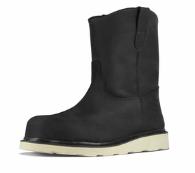 Breathable Material 8?? Wellington Steel Toe Work Boots ?C Electrical Hazard Rated 166 In Black