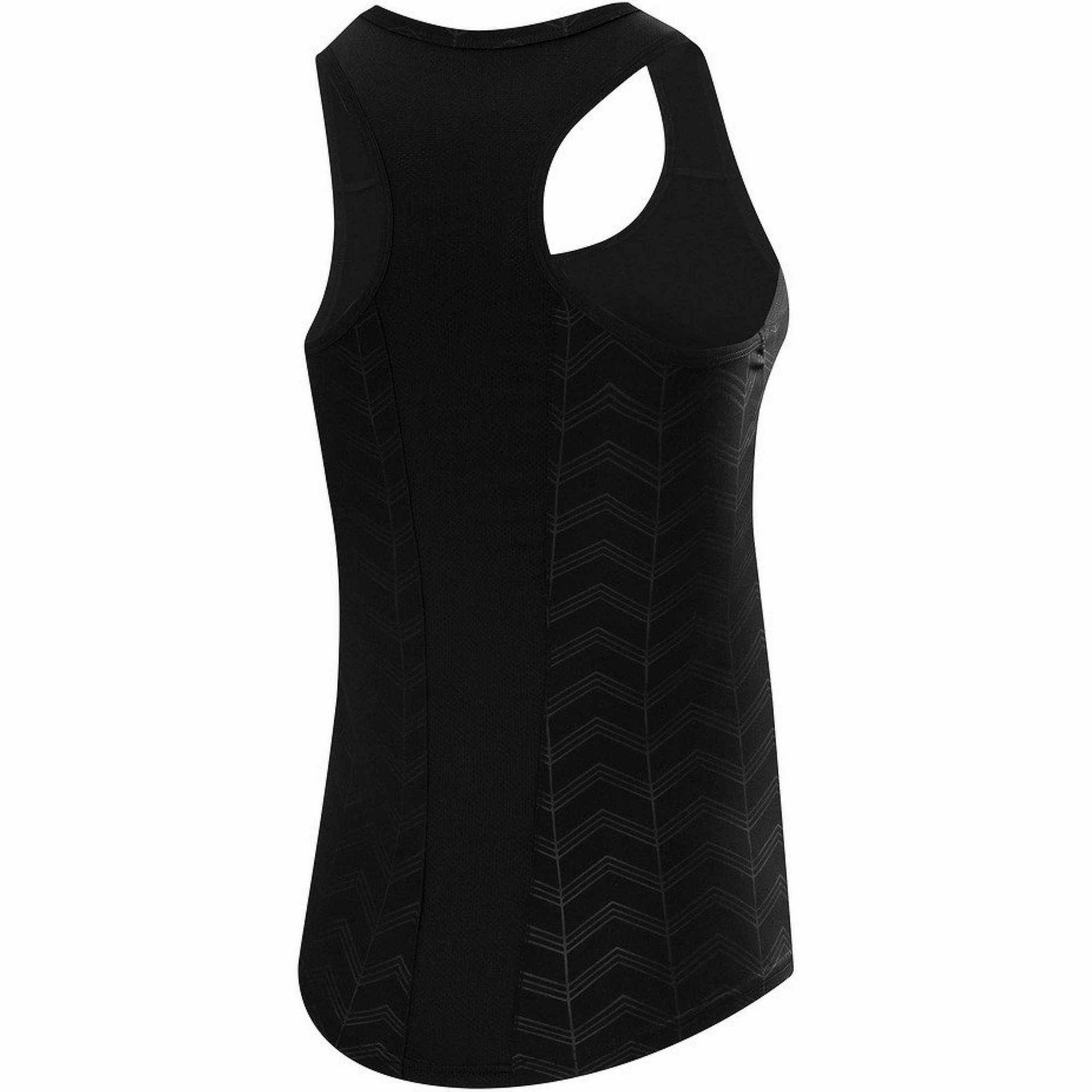 relief notion TCA Impulse Printed Racerback Womens Running Vest Tank Top - Black