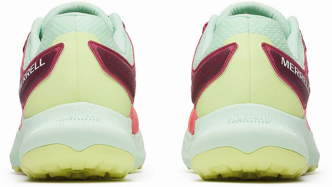 Merrell Antora 4 Womens Trail Running Shoes - Pink running in forests