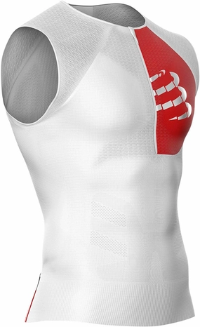 Square suitable for formal wear Compressport Tri Postural Mens Running Vest - White