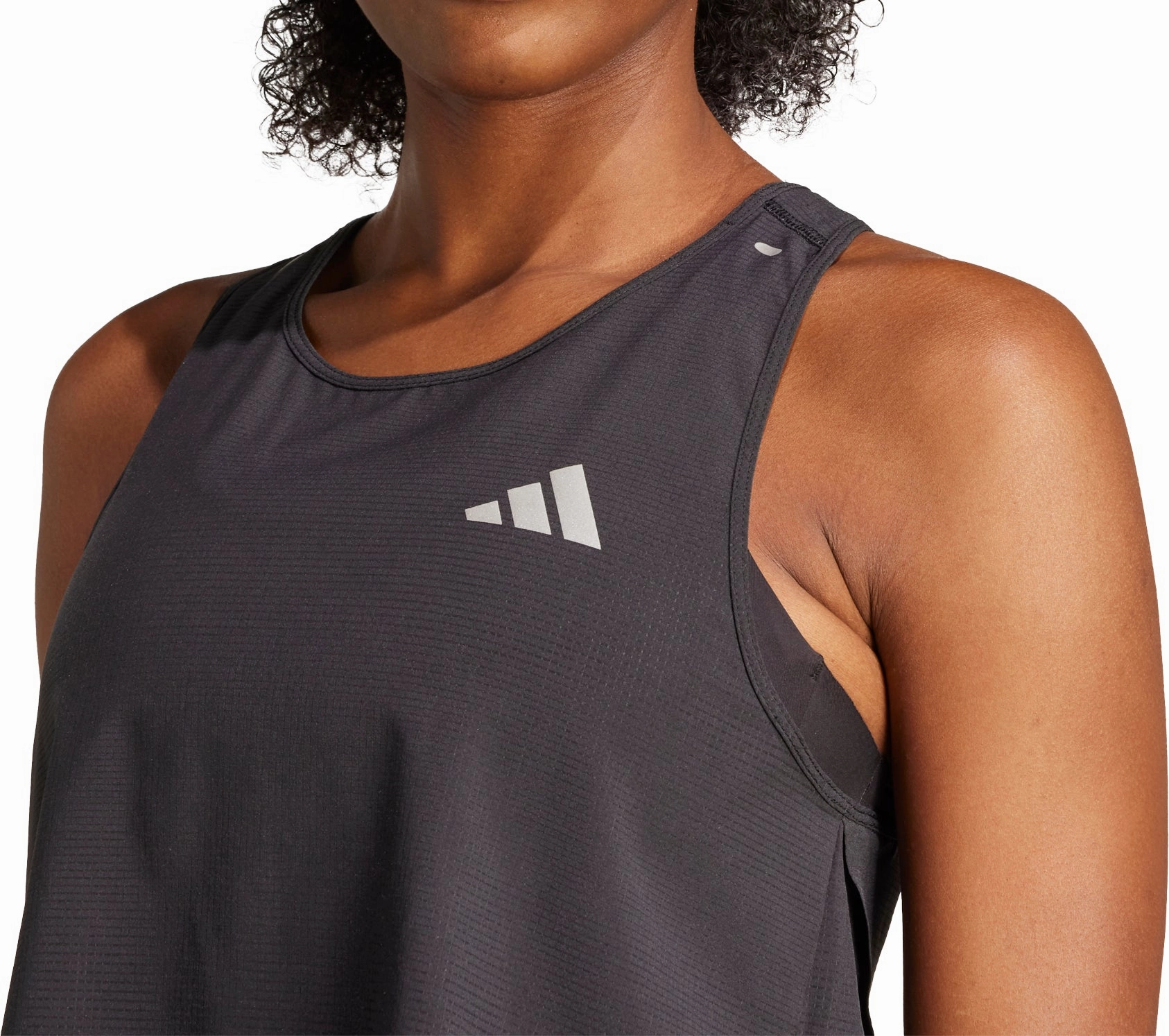 Shock Absorbing Padding adidas ADI365 ClimaCool  Womens Running Crop Top - Black