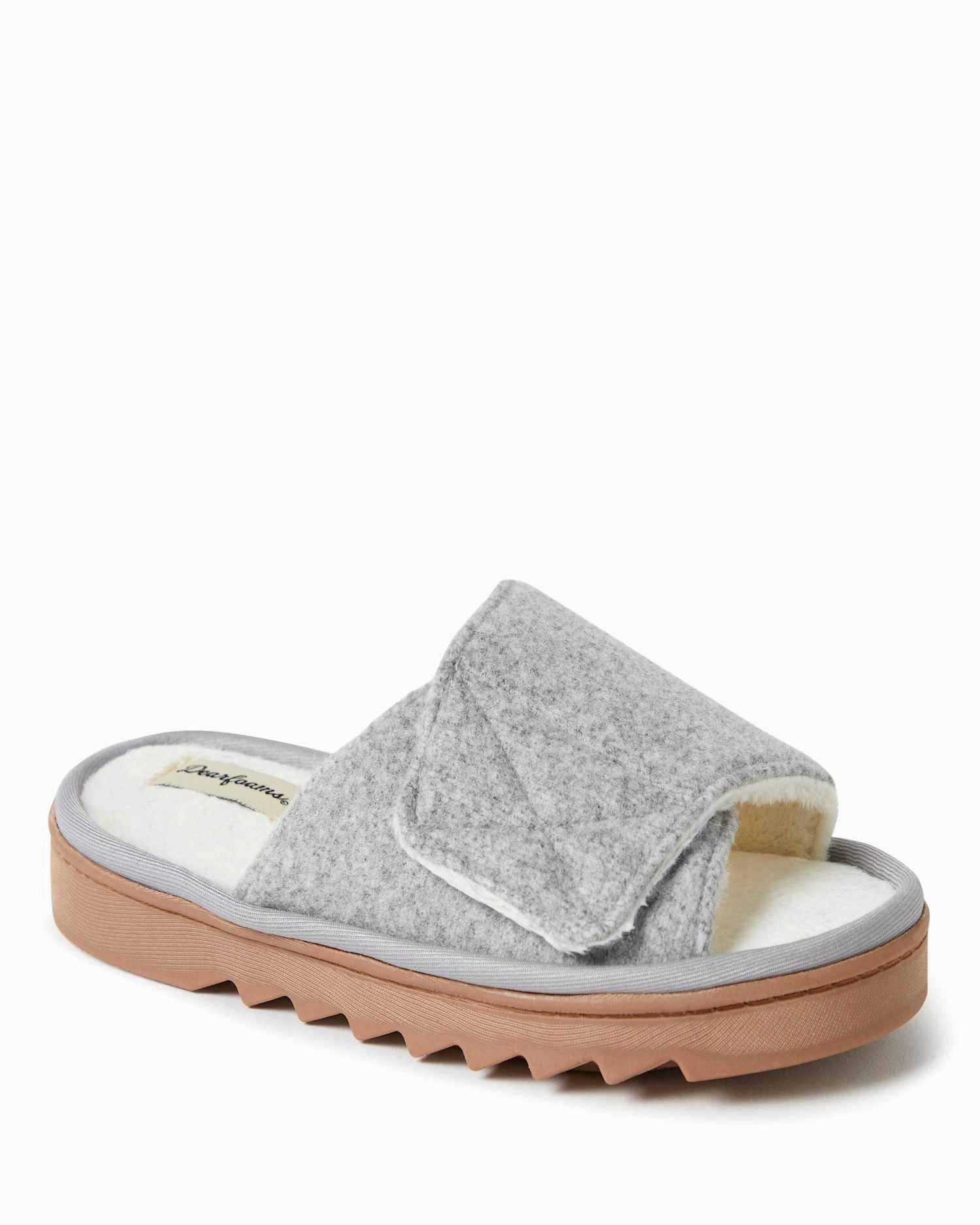 Heat Regulating Fabric Dearfoams Women's Norma Wool Adjustable Slide House Shoe Slippers