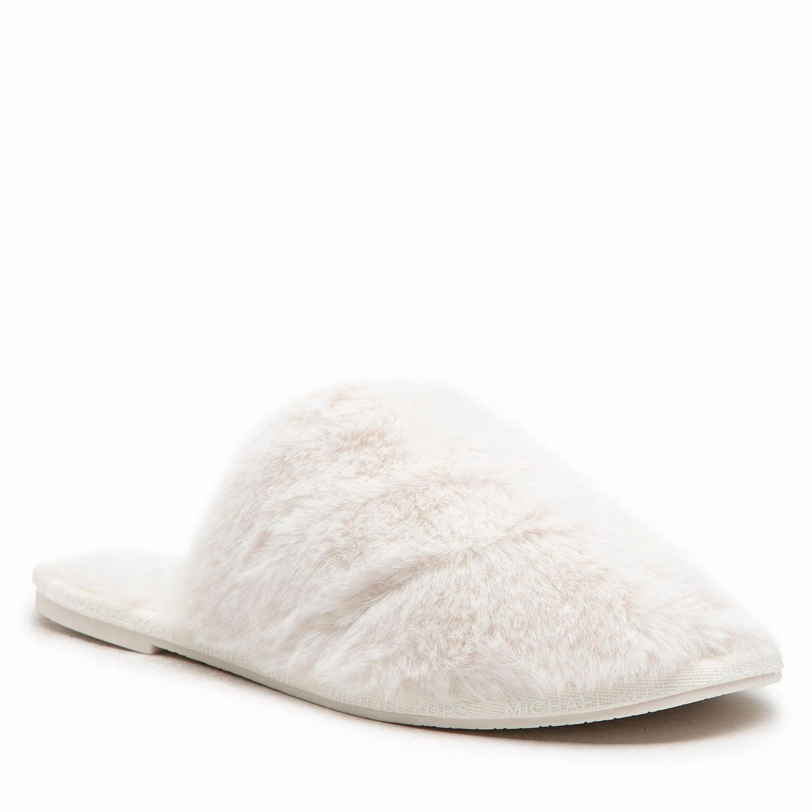 Microfiber Lining Michael Kors Frieda Womens  Mule White Faux Fur Slip-On Slippers JOBB1976