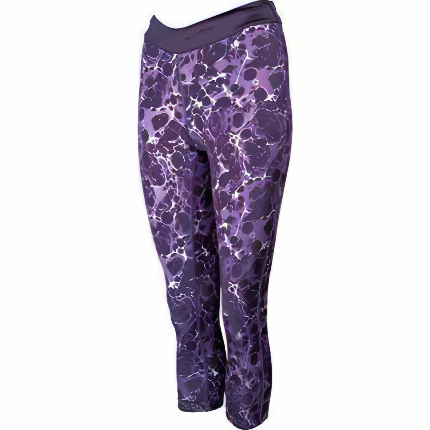 Unisex Style Daily Routine More Mile Printed Capri Womens 3/4 Running Tights - Purple