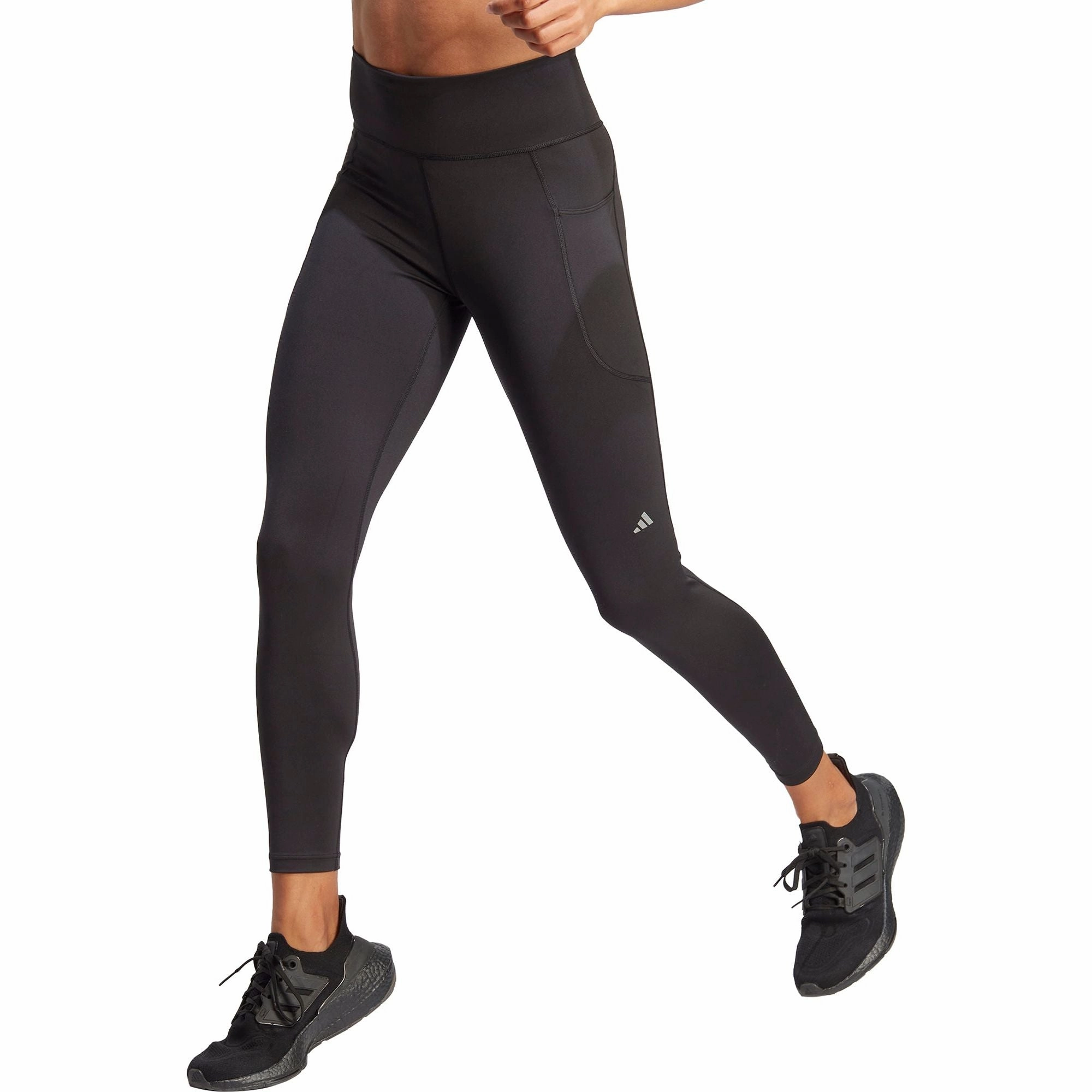 Mesh Panel Casual Wearer Postpartum Fit Morning Stretch adidas DailyRun Womens 7/8 Running Tights - Black
