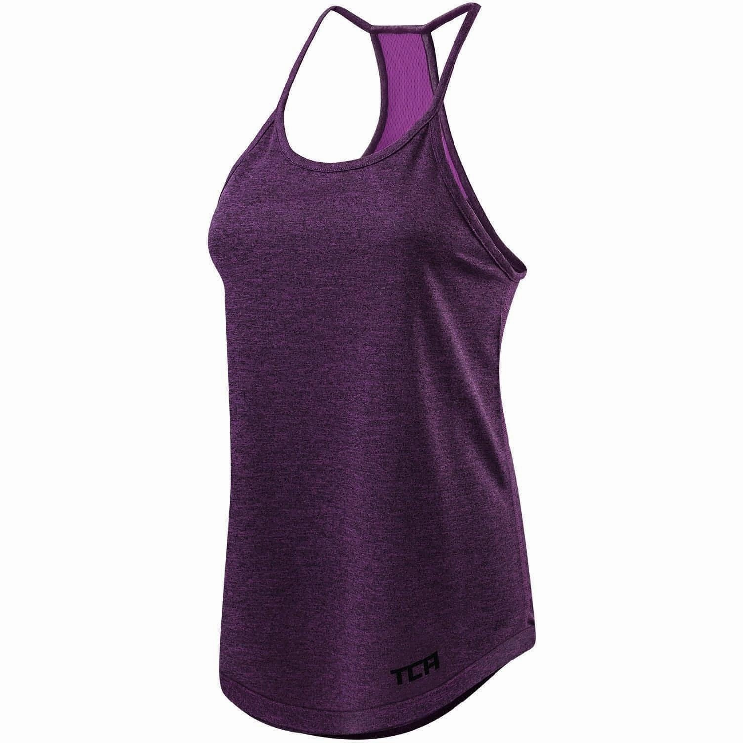 Multi Purpose Use preparation TCA Switch Up Reversible Womens Running Vest Tank Top - Purple