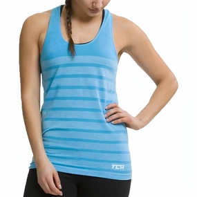 TCA QuickDry SuperKnit Womens Running Vest Tank Top - Blue Breathable Mesh Panels Eco Friendly Material