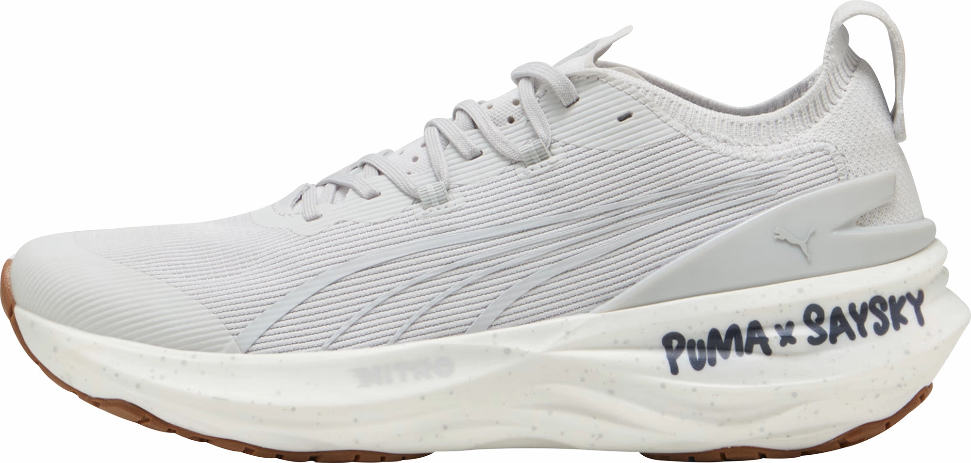 Anti Slip Groove Pattern Puma ForeverRun Nitro 2 X SAYSKY Mens Running Shoes - Grey