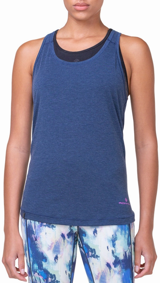 Anti Static Material Ronhill Tech Tencel Womens Running Vest Tank Top - Blue