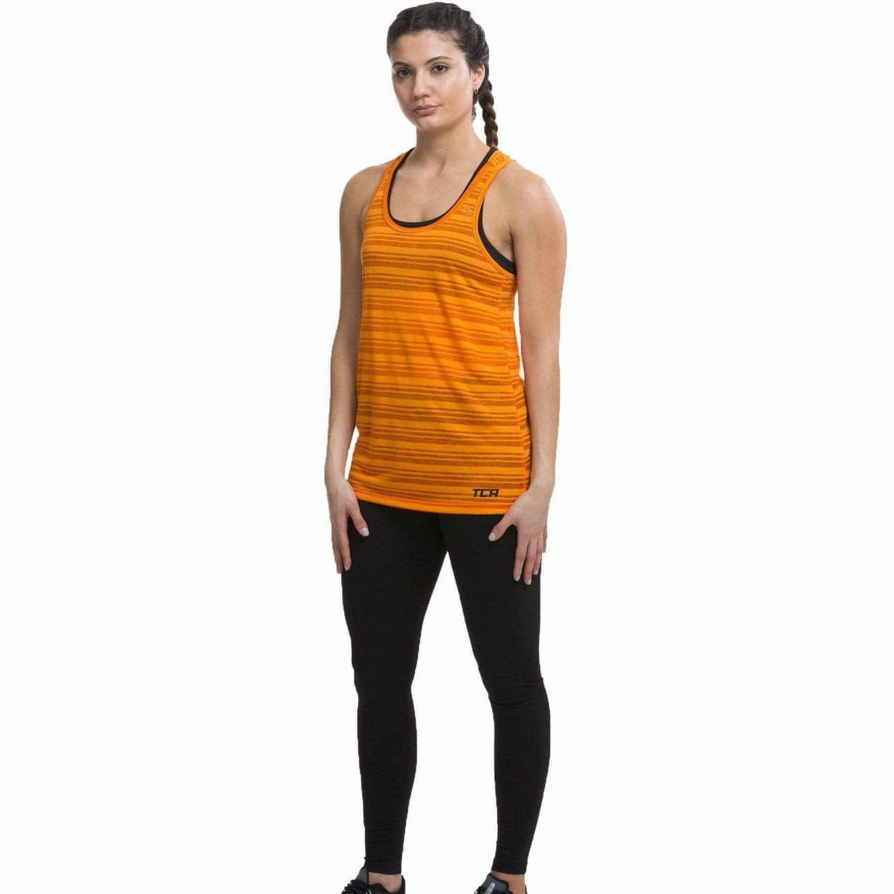 TCA Ultralite Womens Running Vest Tank Top - Orange Gym Wear