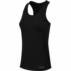 TCA Natural Performance Womens Running Vest Tank Top - Black narrow size Odor Resistant Tech
