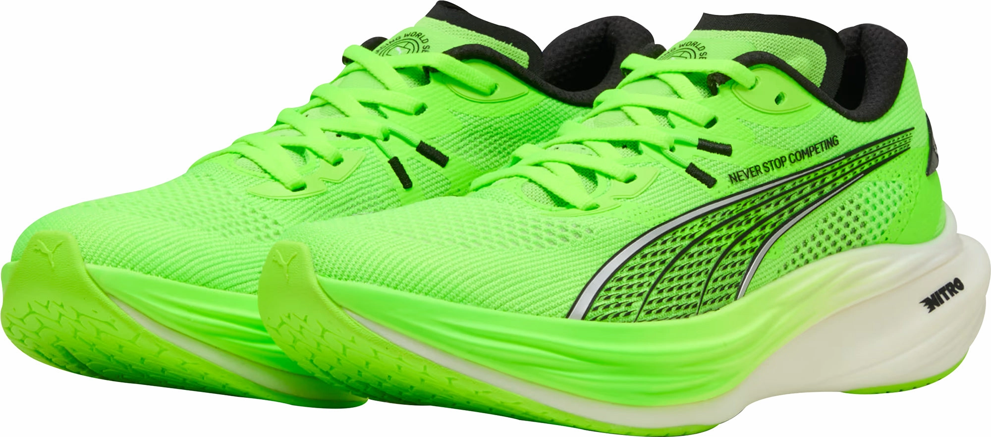 Refined fit Puma Deviate Nitro 3 HYROX Mens Running Shoes - Green