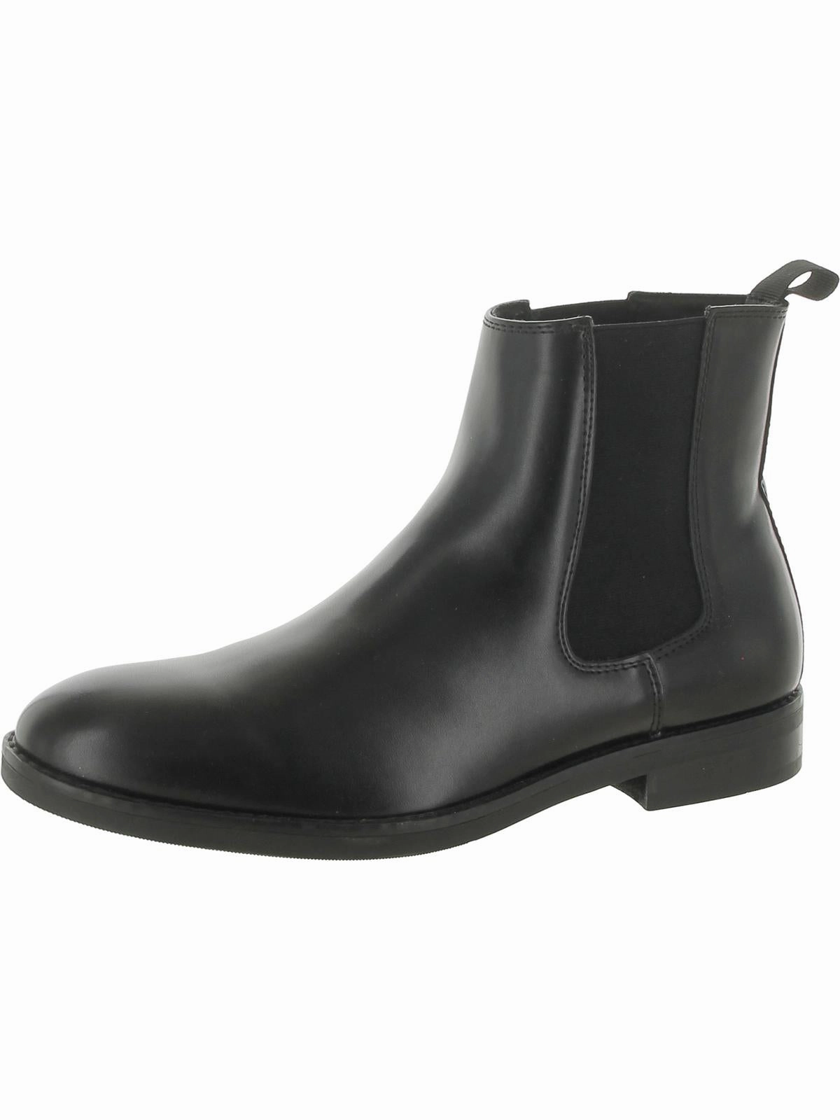 Mens Faux Leather Pull On Chelsea Boots Thermal Core Mountain Hike Versatile Performance