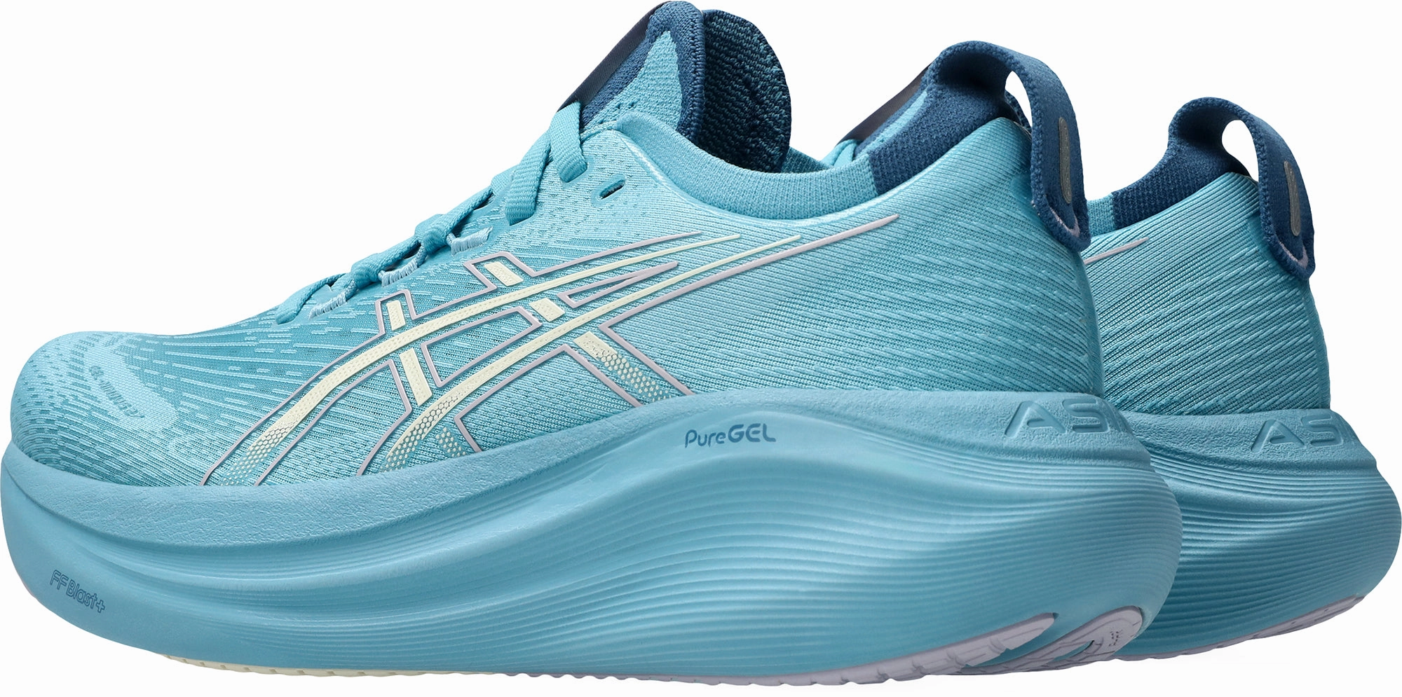 long - distance running option Asics Gel Nimbus 27 Womens Running Shoes - Blue