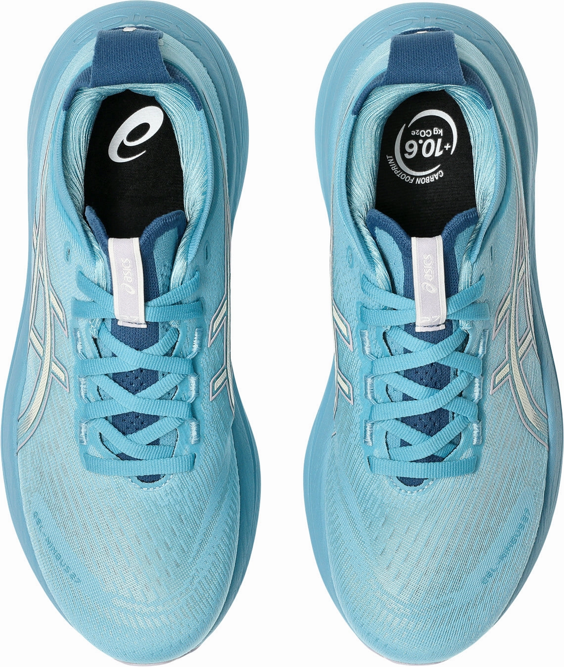 Airflow channels mid - foot - strike shoes Asics Gel Nimbus 27 Womens Running Shoes - Blue