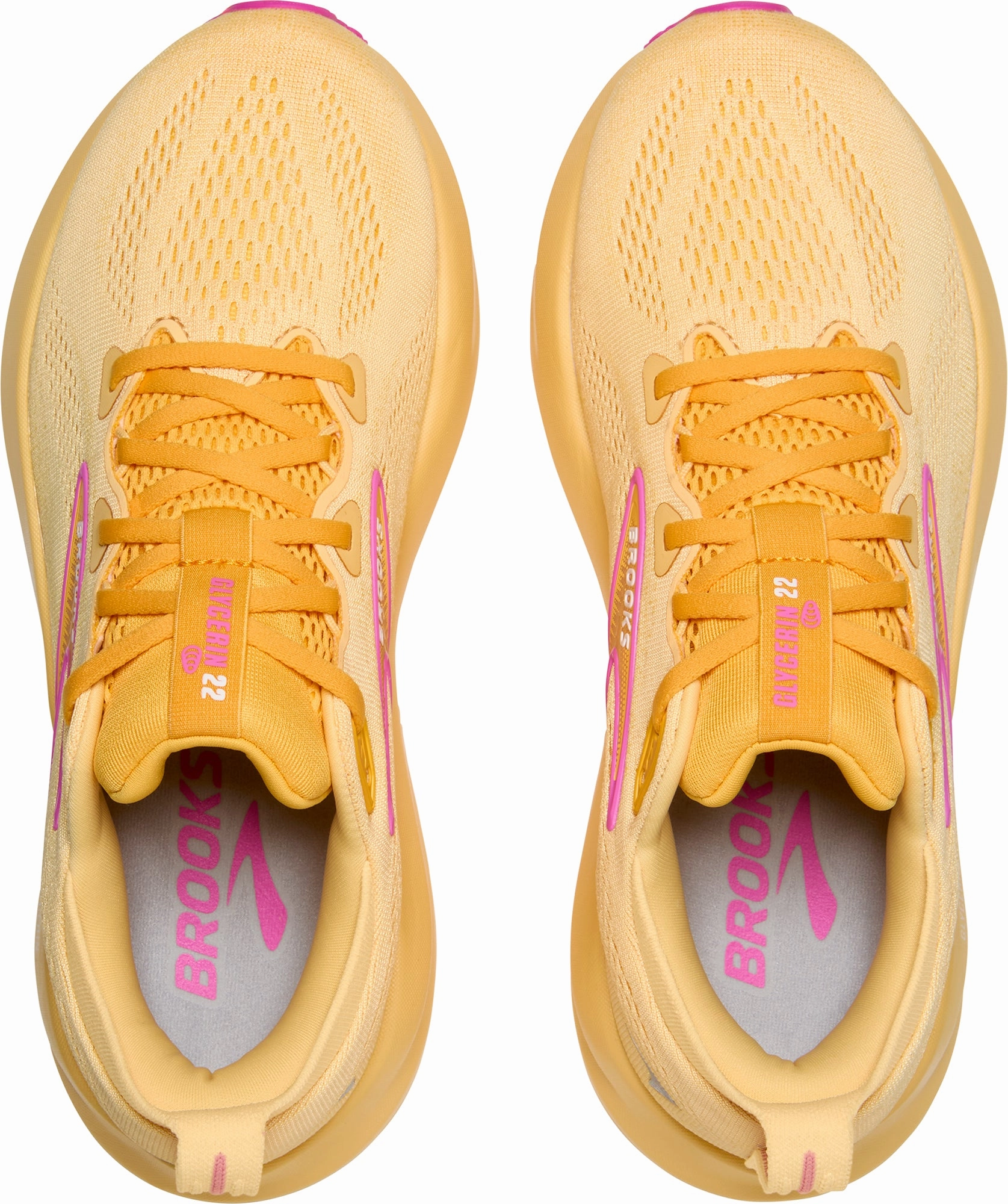 Brooks Glycerin 22 Womens Running Shoes - Orange Stability frame fabric - lining