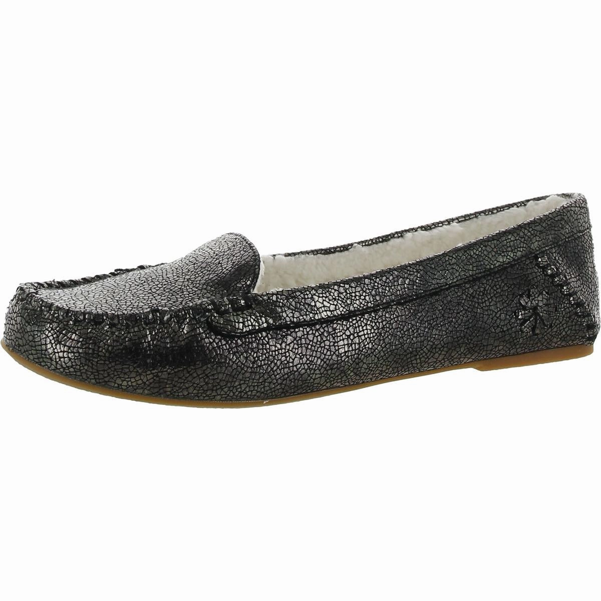 Step Into Comfort Millie Womens Leather Sherpa Lined Moccasin Slippers