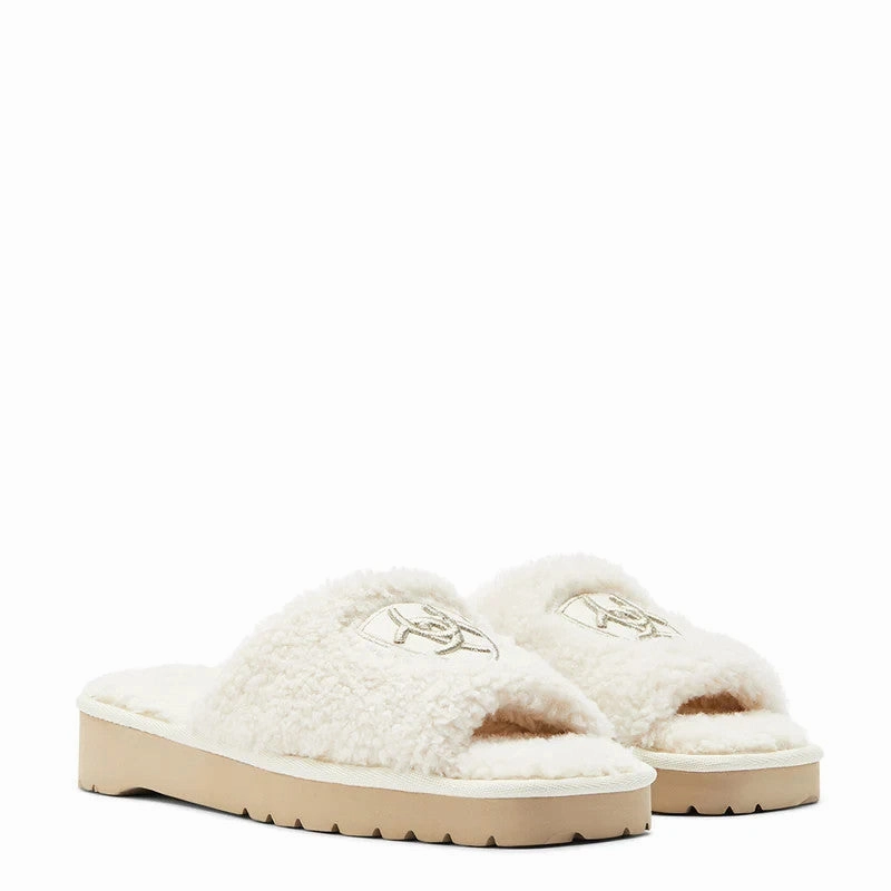 OdorResistant Ariat Cozy AR2697-101 Slipper Women's  Cream Fleece Square Toe Slide RHS4924