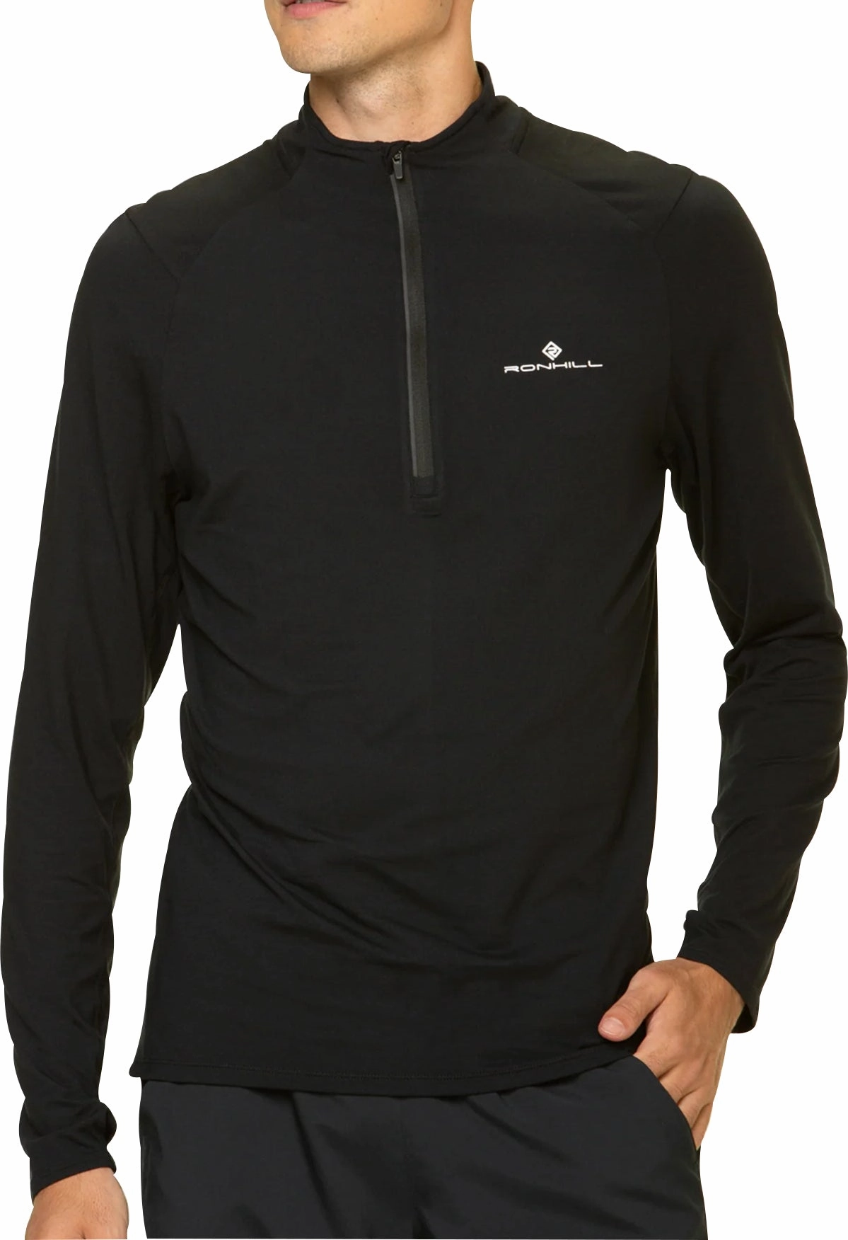 Meeting Techie Ronhill Core Thermal Half Zip Long Sleeve Mens Running Top - Black