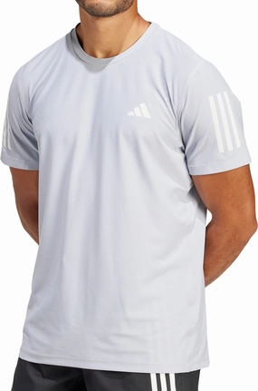 Heat Transfer Printing adidas Own The Run Short Sleeve Mens Running Top - Grey