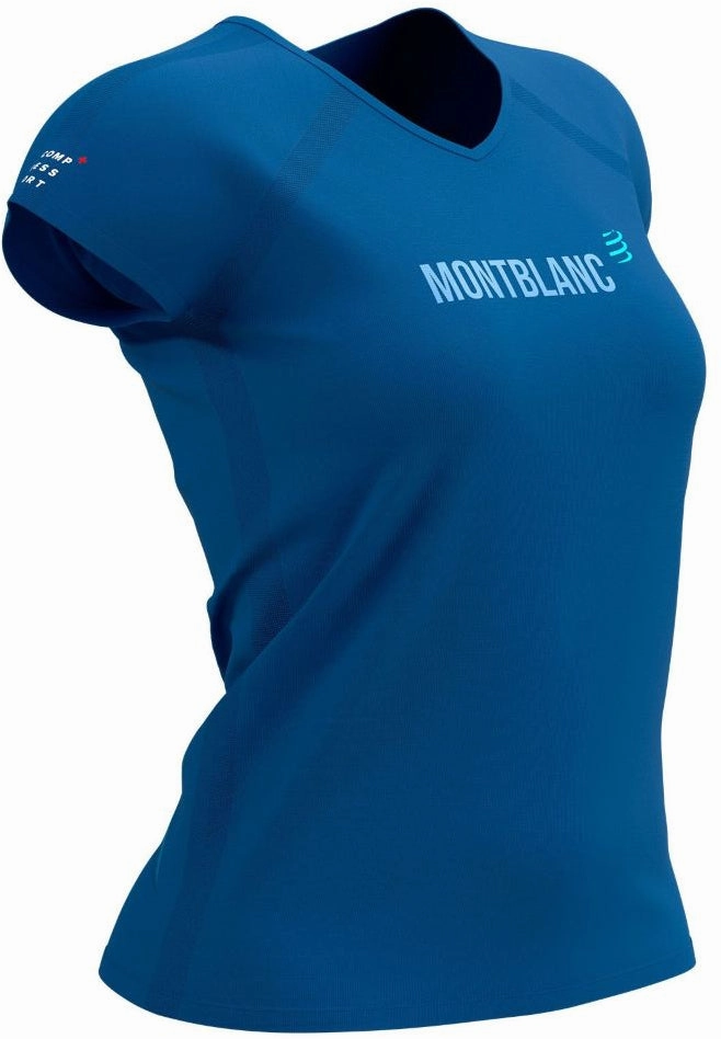 Compressport Mont Blanc 2021 Short Sleeve Womens Running Top - Blue Short sleeved breeziness Classic Comfort Style
