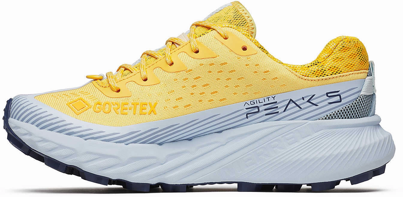 road - runner Foot Landing Merrell Agility Peak 5 Gore-Tex Womens Trail Running Shoes - Yellow