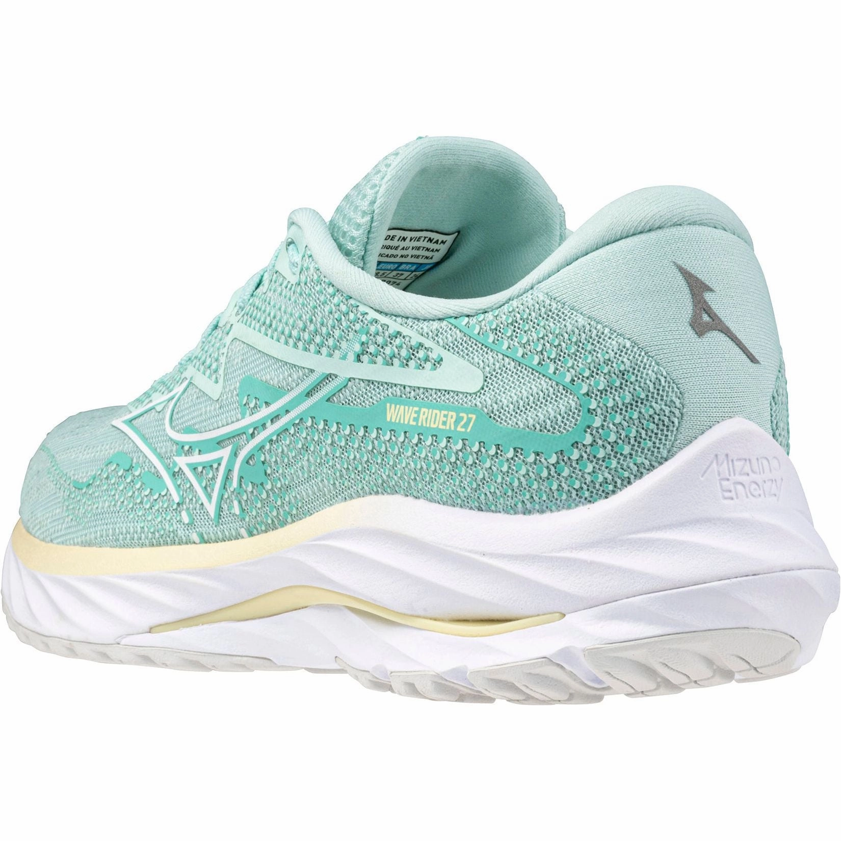 Noise Reducing Sole Mizuno Wave Rider 27 Womens Running Shoes - Green