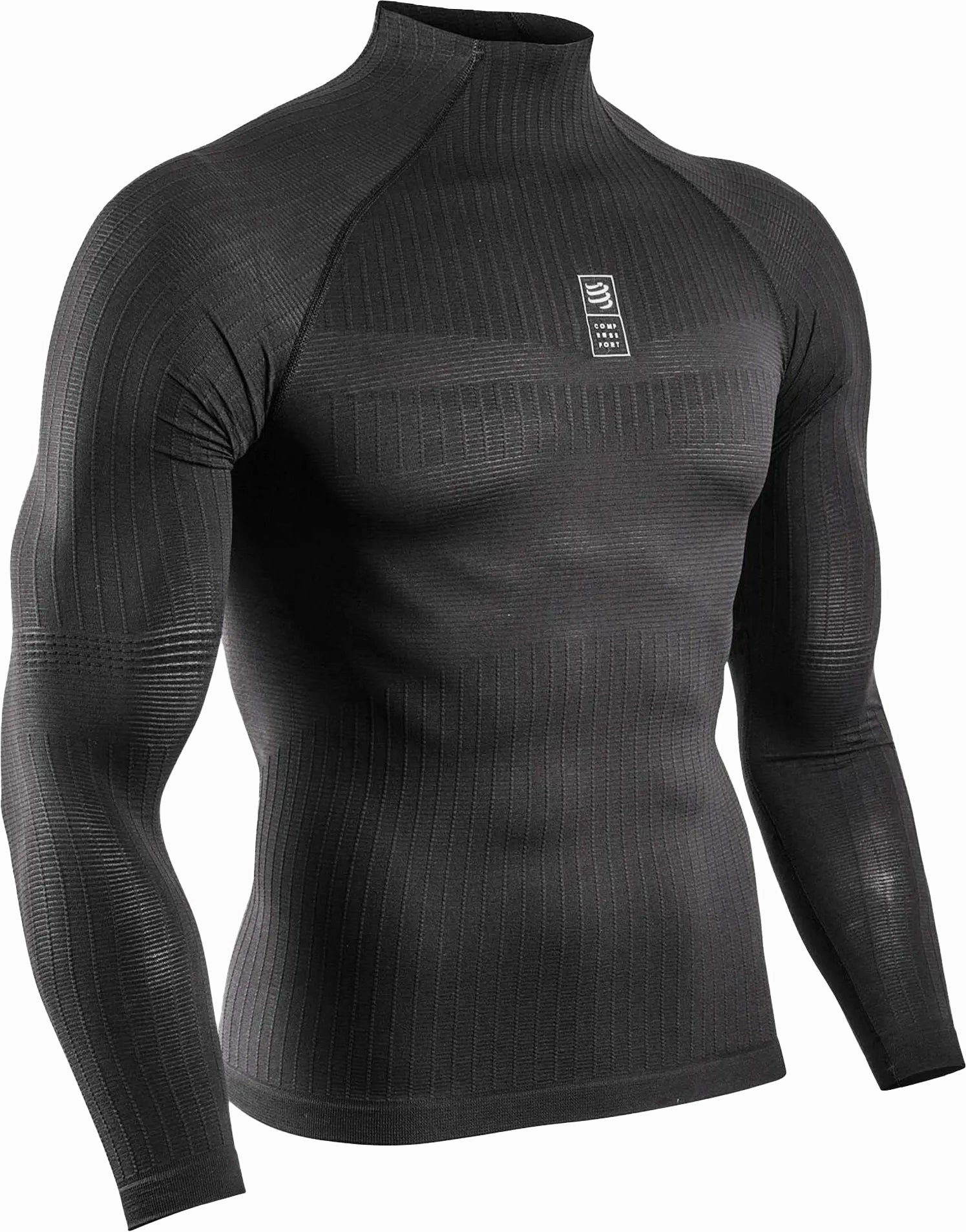 Compressport 3D Thermo Long Sleeve Mens Base Layer Top - Black Organza Meat