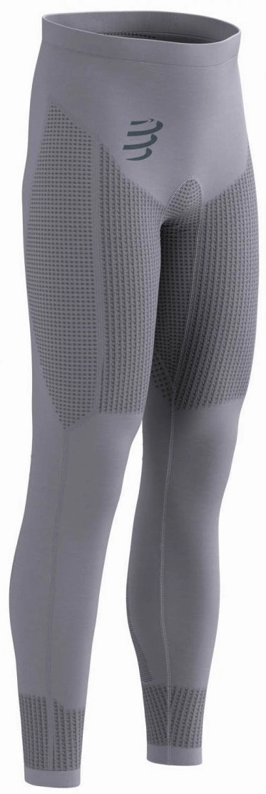 Fade Resistant Comfort Seeker Compressport On/Off Base Layer Mens Long Running Tights - Grey