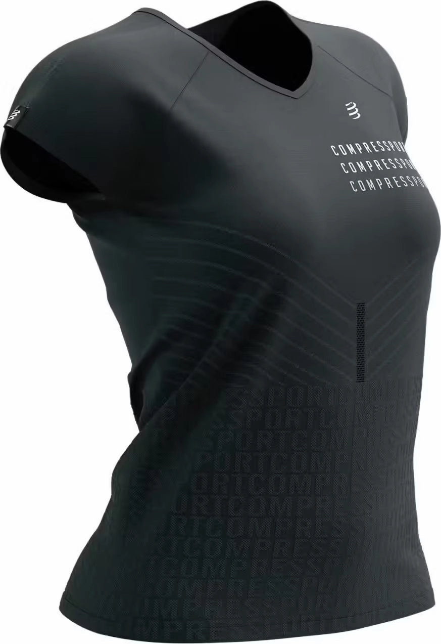 Compressport Performance Short Sleeve Womens Running Top - Black Anti Odor Treatment