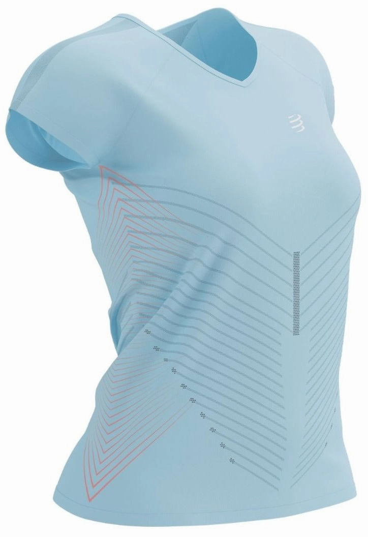 Compressport Performance Short Sleeve Womens Running Top - Blue windproof