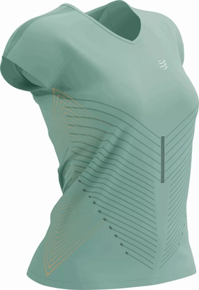 Compressport Performance Short Sleeve Womens Running Top - Green Street Style Trend