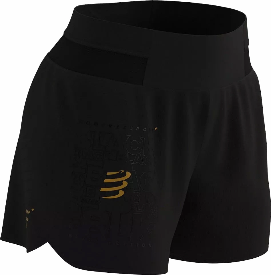 Body Motion Breathable fabric Compressport Performance Womens Running Shorts - Black