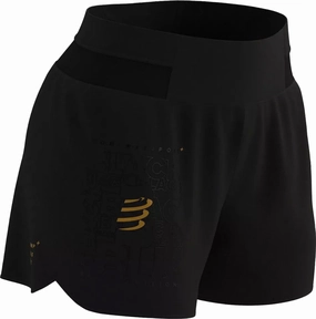Body Motion Breathable fabric Compressport Performance Womens Running Shorts - Black